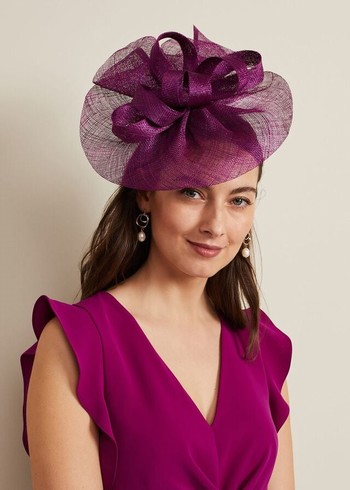 Phase Eight Freeform Bow Disc Fascinator Hats Purple USA | 6479152-PQ